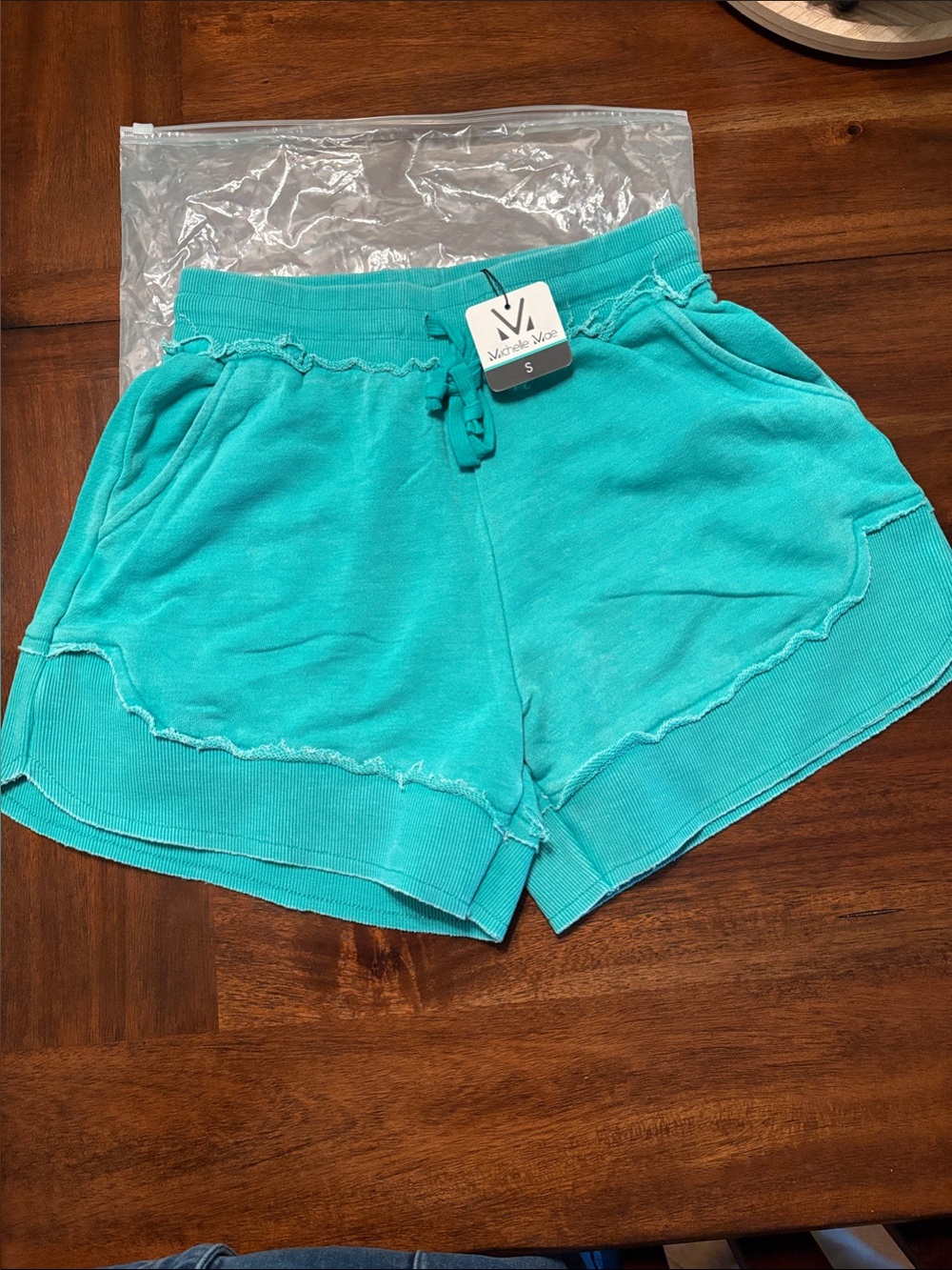 Michelle Mae Turquoise Drawstring Shorts